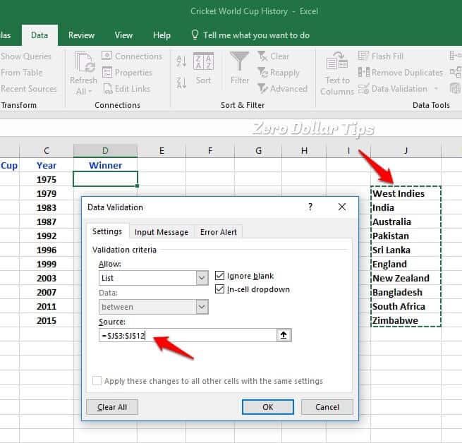 How To Create Drop Down List In Excel 2016 2013 2010