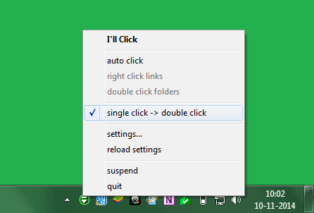 change double click to single click