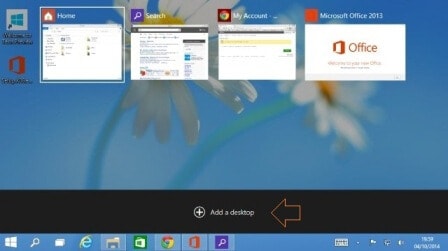 create multiple desktops with task view in windows 10