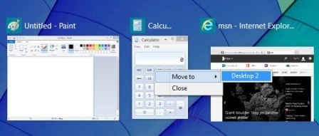 create multiple desktops with task view