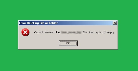 how to fix “cannot delete folder: the directory is not empty” error