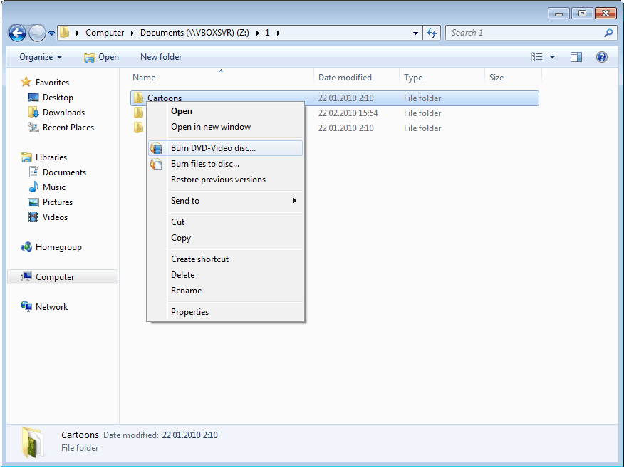 burn cd or dvd from right-click menu in windows