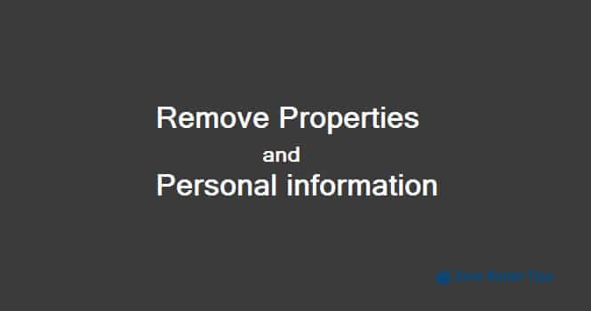 how to remove properties and personal information from files in windows