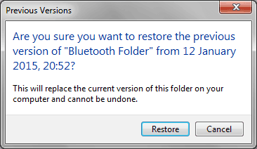 restore previous versions of files