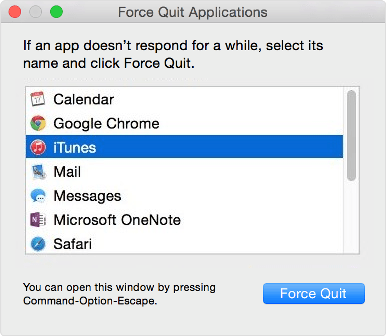 force quit an app in mac os x