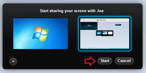 screen sharing on skype