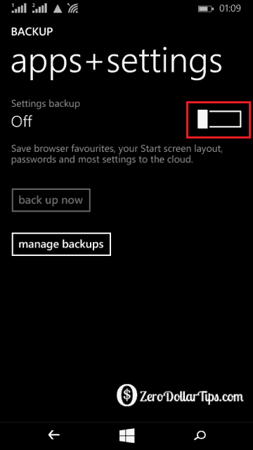 backup microsoft lumia 535