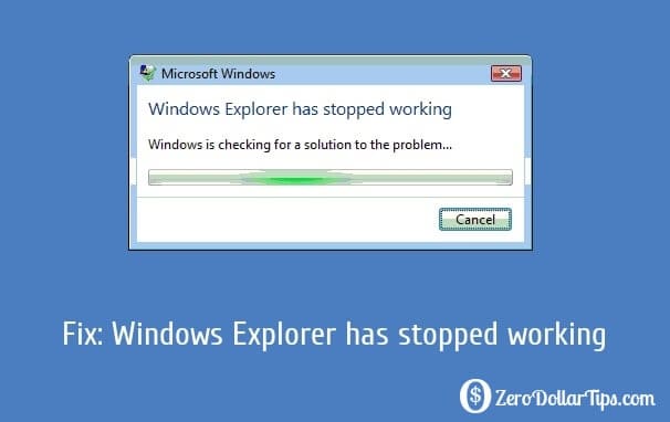 how to fix windows explorer has stopped working error