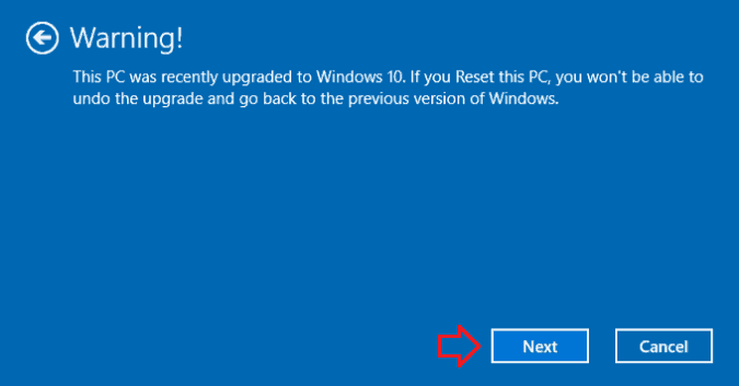 reset windows 10 pc