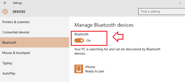 connect to bluetooth device in windows 10