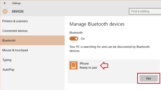 connect to bluetooth device