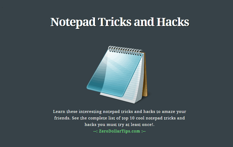 notepad tricks and hacks