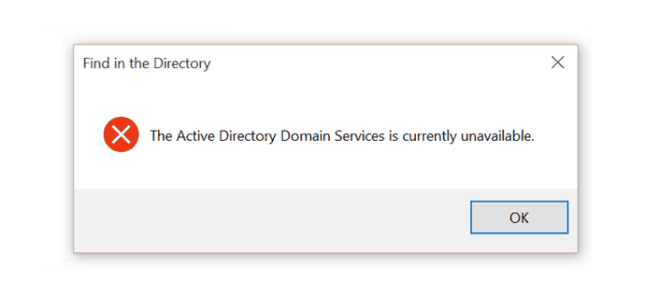 microsoft word active directory domain services unavailable