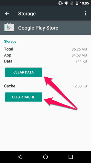 clear cache google play store