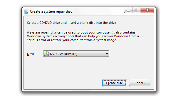 create a system repair disc windows 7
