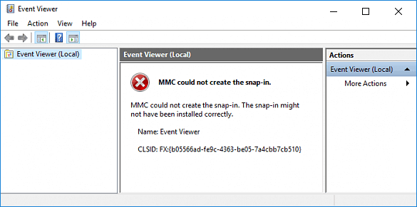 how to fix MMC could not create the snap-in Windows 10