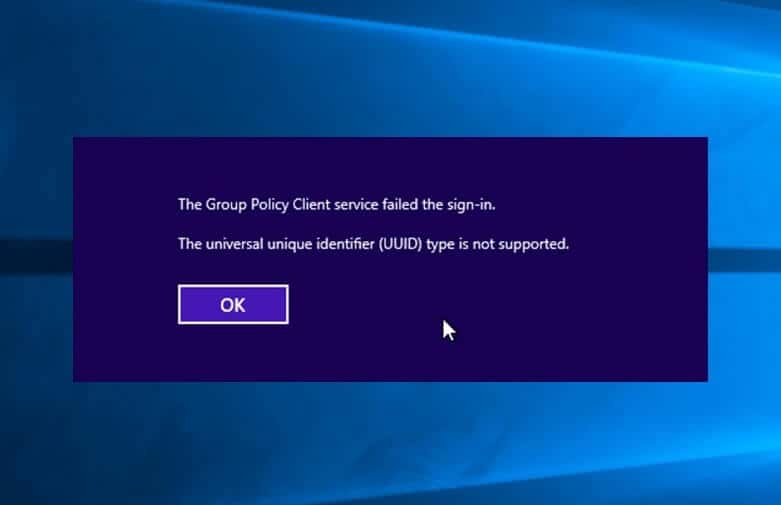 the group policy client service failed the sign in
