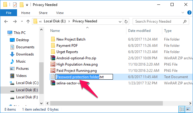 how to password protect a folder in windows 10