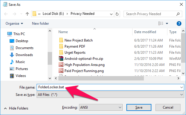 password protect a folder in windows 10