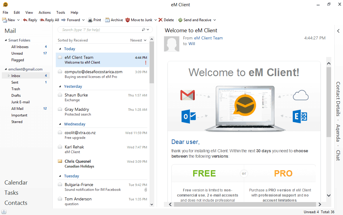em client for windows 10