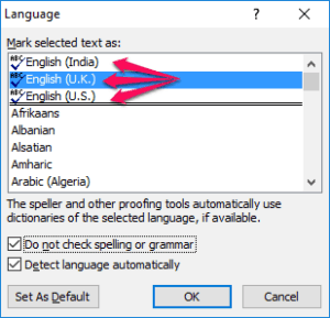 microsoft word 2016 grammar check settings