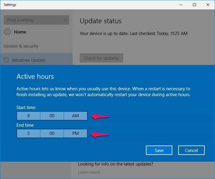 how to stop windows 10 from automatically restarting