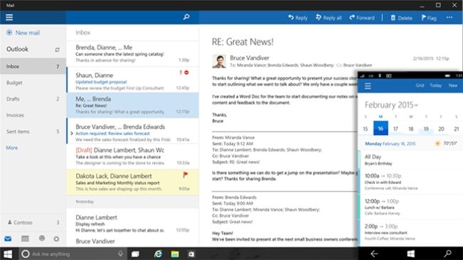 outlook email client for windows 10