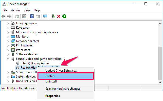windows 10 no audio output device is installed