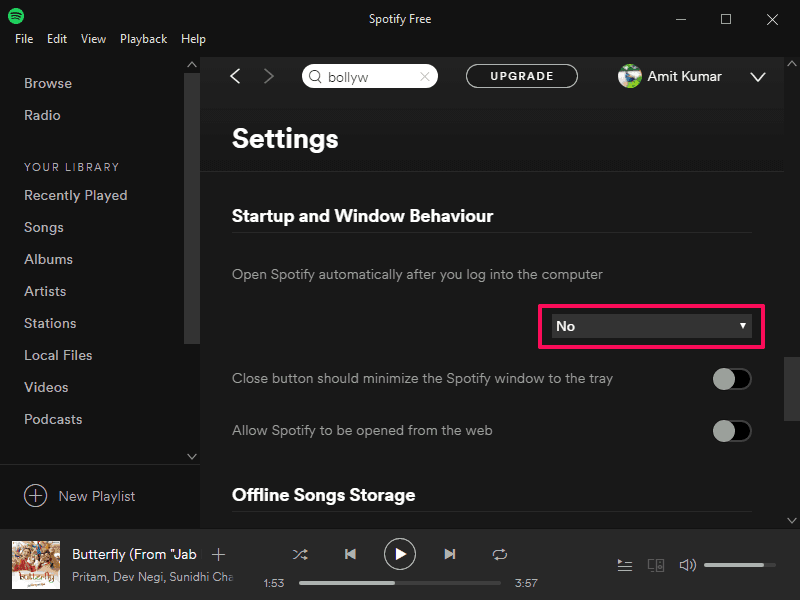 stop spotify from starting automatically