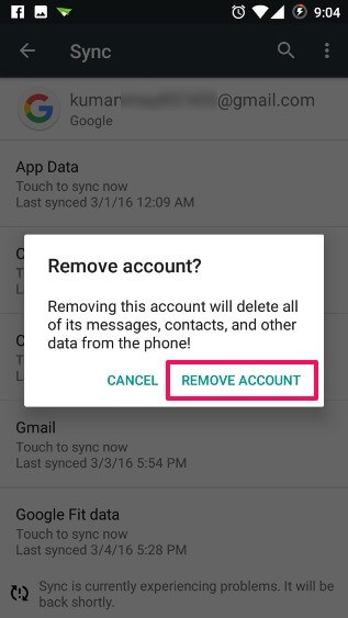 remove google account from android without factory reset