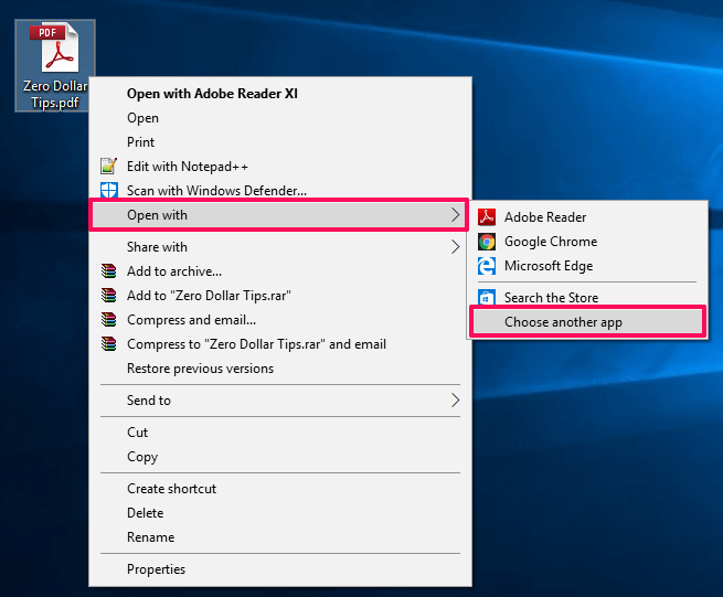 change file association windows 10
