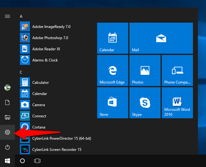 all settings windows 10