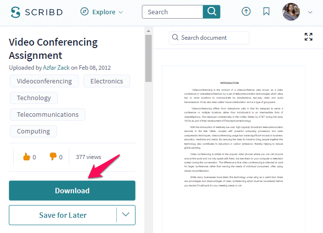 how to download scribd documents