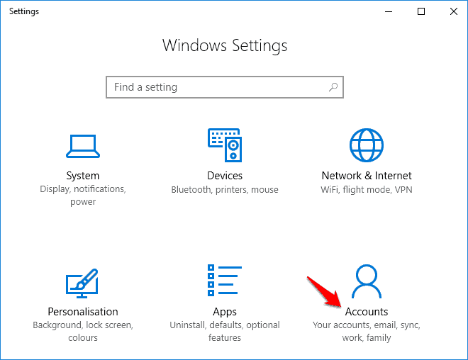 windows 10 sync settings