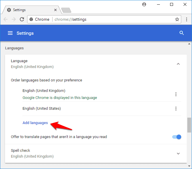 how to change google chrome language