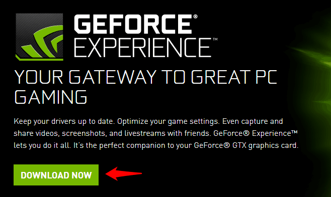download geforce experience for windows 10
