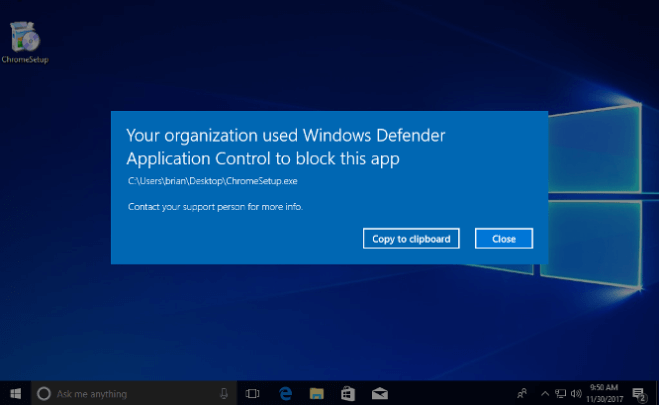 your organization used windows defender application control to block this app