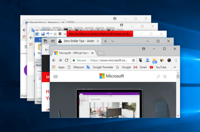 bring misplaced off-screen windows back to your desktop