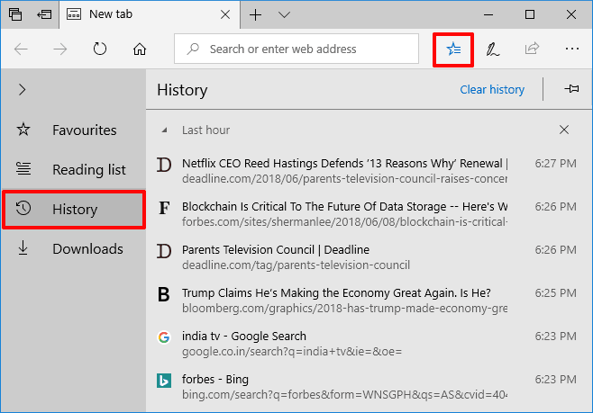 View Delete Microsoft Edge Browsing History In Windows 10 - Gambaran
