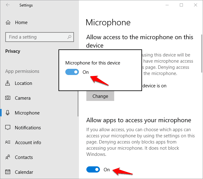 microphone not working in windows 10