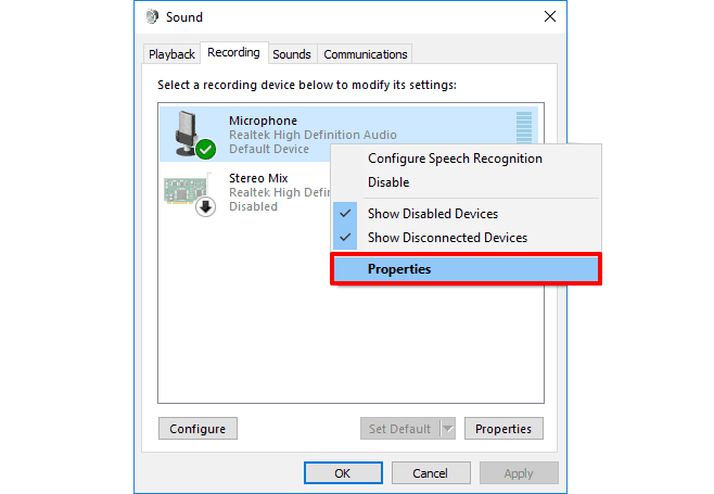 right click properties not working windows 10