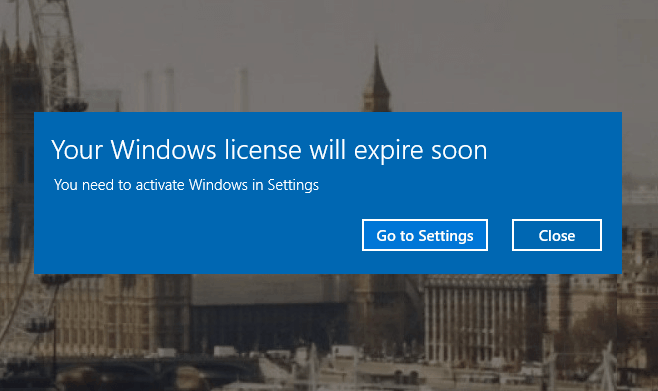 your windows license will expire soon