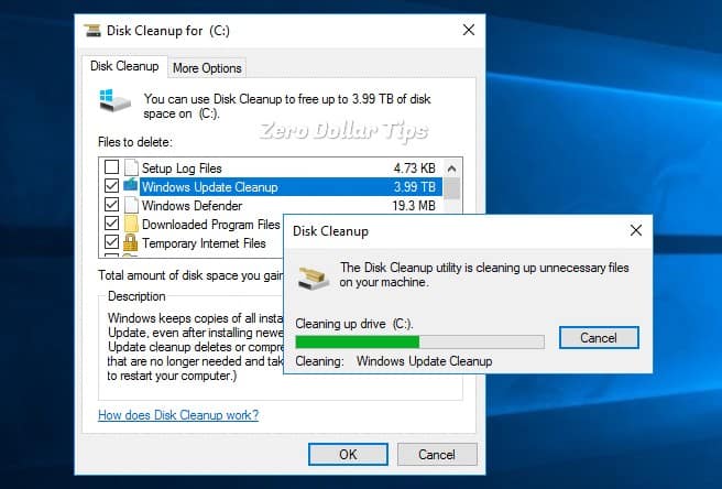 disk cleanup stuck
