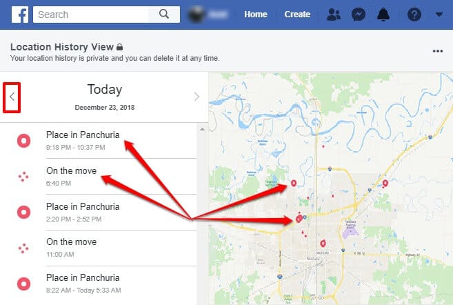facebook location history view