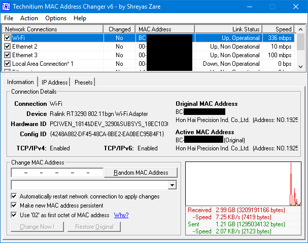 mac address changer for windows xp 2003