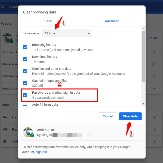 remove all passwords from chrome