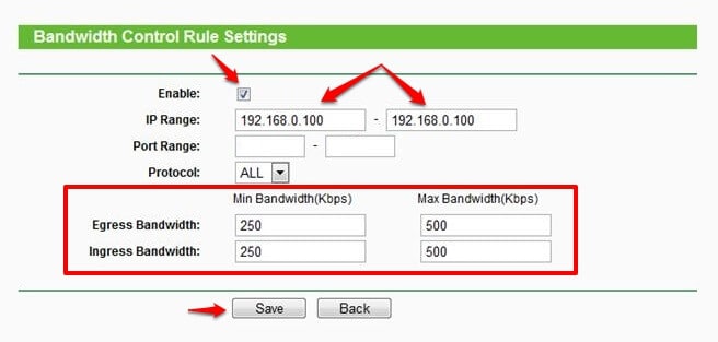how to control bandwidth in tp link router