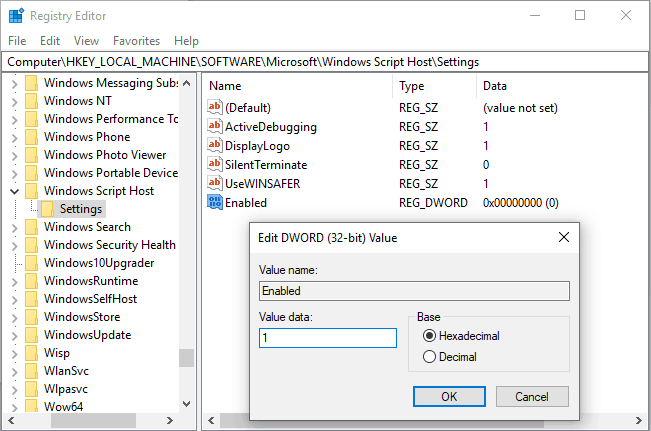 windows script host error