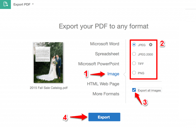 extract image to pdf