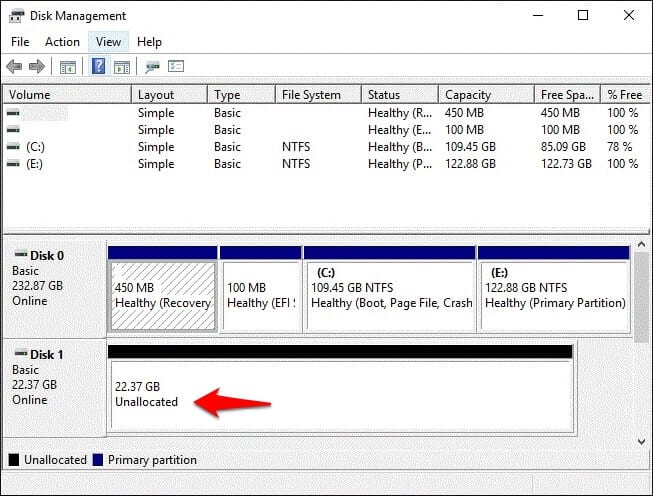 hard drive not showing up in device manager
